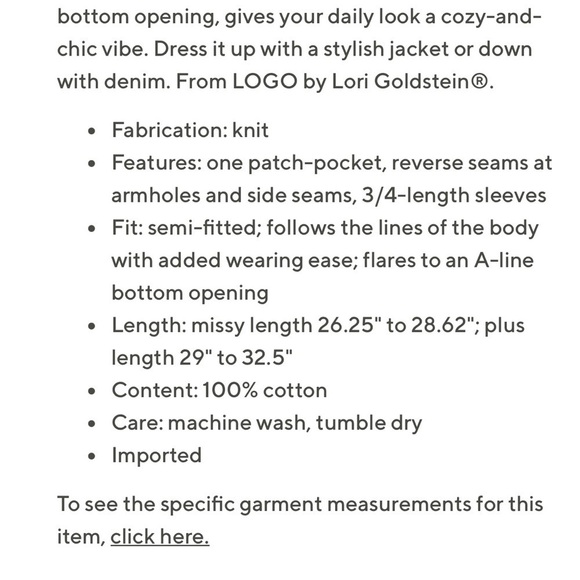 NWOT Logo Lori Goldstein Cotton Slub Top Persian red patch pocket size L - Picture 11 of 11